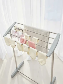 1pc Freestanding Metal Drying Rack - Foldable Multi-Bar Towel Drying Rack, Space-Saving, Sturdy And Durable, Movable Clothes Drying Rack, Suitable For Balconies, Bathrooms, Indoor And Outdoor Use - Multiple Specifications - View 6