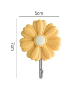 1/6pcs Random Flower Shape Self-Adhesive Wall Hooks, Suitable For Home Decor, Storage, Organization, Storage Rack, Hanging Hook, Key Rack, Coat Rack - Multicolor - View 4