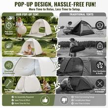 Instant Pop Up Camping Tent For 2-3 Person, Oxford Fabric Waterproof PU Coating, UV Protection Quick Setup Automatic Opening, Lightweight Foldable With Carry Bag, Breathable Mesh Windows Windproof, Suitable For Family Outdoor Travel Hiking Beach - Pop-up Tent - View 10