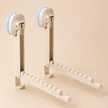 Suction Cup Telescopic Clothes Drying Rack, No Drilling Foldable, Suitable For Various Clothes Hangers, Towels, Fit For Bathroom, Balcony, Indoor Window, Wall-Mounted Hanging Rack, Drying Rack - Multicolor - View 2