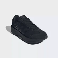 Adidas 春秋款中性厚底運動鞋，適合健身訓練、跑步、休閒運動 JS3624 - 黑/金 - 查看 3