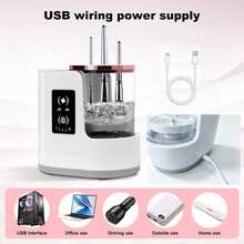 3合1自動化妝刷清潔乾燥器，附底座電動化妝刷清洗機，結合清潔與風乾功能，適用於各種尺寸的化妝刷，女性最愛的禮物 - 白色 - 查看 12
