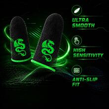 6PCS/12PCS, Dragon Pattern Gaming Finger Sleeves, Breathable Sweatproof Touchscreen Thumb Sleeves, Anti-Slip Finger Covers For Mobile Gaming - Blue - View 5