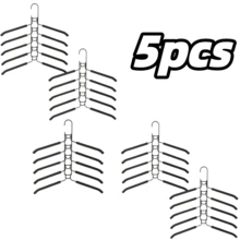 Perchero de 5 niveles Maximiza el espacio de tu armario con este perchero plegable de múltiples capas con gancho! Perchero multifuncional, perchero de metal y espuma de 5 niveles desmontable de alta gama organizador de almacenamiento multifuncional mágico antideslizante (La esponja antideslizante puede deformarse, por favor considera cuidadosamente si te importa) - Negro - Ver 21