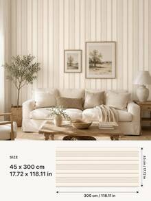 SUPSTICKER 1PC Peel And Stick Stripe Wallpaper, Removable PVC Wall Decal, Modern Vertical Line Wall Covering For Bedroom Living Room Home Decor, 4 Styles - Multicolor - View 19