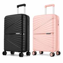 Kit 2 Malas 10KG Polipropileno Cadeado TSA Rodinhas 360 Porta-Copo Porta USB/USB-C Padrão ANAC - Preto/Rosé - Visão 8