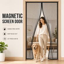 Magnetic Screen Door Set, Balcony Door Insect Screen, Patio Door Screen, Sliding Door Screen, 100X210cm, Suitable For Balcony Door, Basement Door And Patio Door, Easy Installation, Effective Protection - Black 100*210cm - View 2