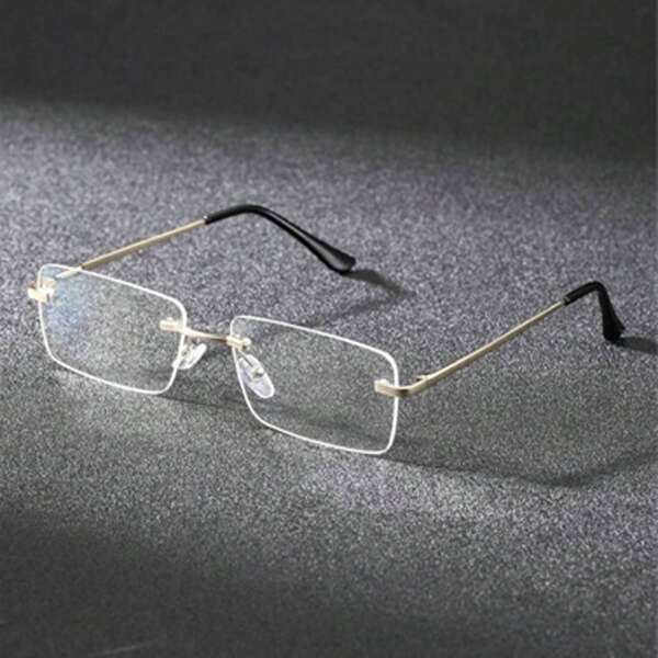 1pc Men's Fashion Glasses, New High-End Gold Frame, Unisex, Minimalist, Versatile