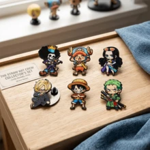 One Piece 琺瑯領章針 魯夫 索隆 山治 喬巴 羅賓 布魯克 Q版動漫角色胸章徽章 背包裝飾 粉絲禮物 - 彩色 - 查看 3