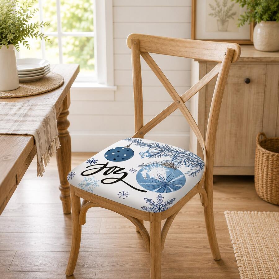 2/4/6pcs Set, Pattern Printed Milk Silk Seat Cushion Covers, Christmas, Can Be Used As Christmas Gifts, Christmas Decorations, High Elasticity Full Coverage Dining Chair Seat Cushion Covers, Removable Washable Dust-Proof Chair Protector Covers, Suitable For Kitchen Dining Chairs, Restaurant Chairs, Living Room Chairs, Office Chairs And Home Decor - Multicolor - View 1