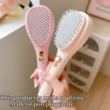 Awaoko 1pc Luxury Retractable Comb, Creative Anti-Static Design For Fluffy & Smooth Hair. Dual-Sided Massage Comb, Gentle On Hair, Detangles Effortlessly. Personal Care Product, One-Click Hair Loss Removal - Multicolor - View 2