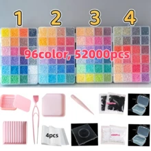 52,000pcs 2.6mm High-Quality Fuse Beads Handmade Set, Includes Various Tools, 96 Colors Large Capacity Fuse Beads, Holiday Gift, Creative Handmade Supplies, Casual Style, DIY Handmade, Suitable For Creative Art Projects, Ideal Choice For Arts And Crafts Supplies - Multicolor - View 2