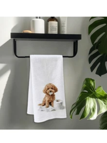 1pc Cute Teddy Print Kitchen Towel, Soft And Absorbent, Baking Home Dish Cloth Decoration Holiday Gift, Kitchen Essential, Kitchen Accessory. - Multicolor - View 8