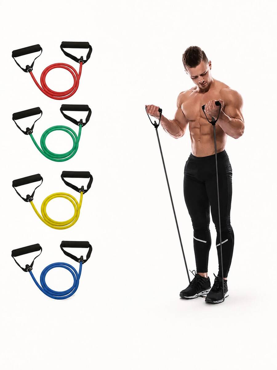 Portable Yoga Resistance Bands With Comfort Handles Tpe Elastic Fitness Rope For Men Women Yoga Pull Rope Fitness Stretching Rope For Home Workouts And Strength Training Pilates Body Shaping Workout Equipment Gym Essentials Accessories