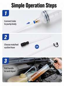 Dual-Use Oil & Fluid Suction And Filling Tool For Cars And Motorcycles, Manual Liquid Extraction And Filling Injection Pump, Manual Vacuum Pump For Engine Oil, Brake Fluid, Transmission Fluid, Coolant, Automotive Maintenance And Repair Injection Tool - A - View 9