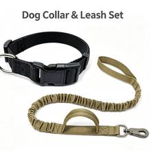Conjunto de Coleira e Guia de Nylon Ajustável para Cachorro, Equipamento de Passeio Anti-Puxão Resistente de Cor Sólida, Durável para Cães Pequenos, Médios e Grandes, Passeio Diário, Caminhada e Treinamento de Cães - Multicolorido - Visão 21