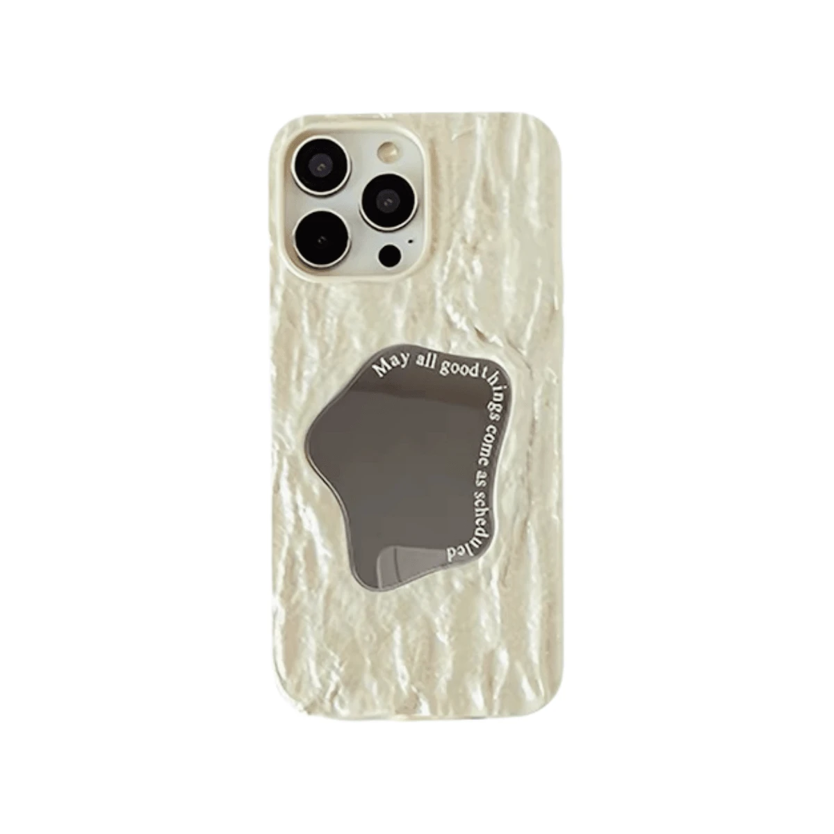 Funda de teléfono con textura y espejo a prueba de golpes, regalo ideal para celebraciones y fiestas - Beis - Ver 1