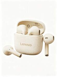 Lenovo 聯想 EA166 藍牙耳機 智慧降噪 超清晰通話 無線藍牙耳機 高品質音質 附麥克風 IPX5 防水 低延遲 適用於工作、旅行、睡眠、健身、聽音樂 Air Pods 入耳式耳機 - 月岩白 - 查看 1