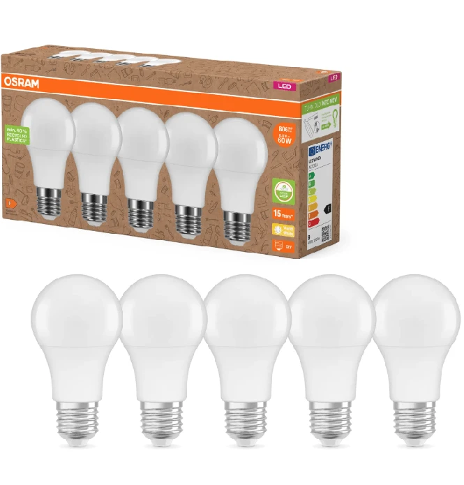 Pack 5 uds STANDARD LED 8,5w " 827 " OSRAM * - - - Ver 1