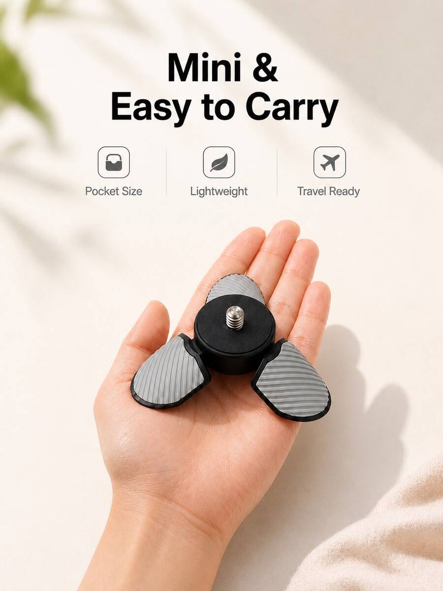 Mini Foldable Desktop Tripod With 1/4" Screw Interface, Non-Slip Textured Feet, Portable Desktop Camera Stand, Suitable For Action Cameras, Pocket Cameras, Phone Holders, LED Lights And Webcams, Live Streaming And Video Recording, Video Conferencing, Watching Shows
