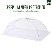 Camping Food Cover - Wide-Opening Mesh Dome With Sturdy Aluminum Frame & Dual-Anchor Stability For Outdoor Dining, Picnics, And Beach Use - Rectangle 40*60cm - View 3