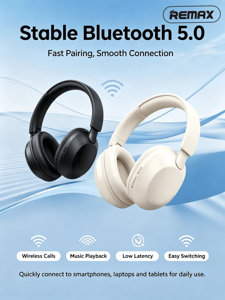 REMAX RB-705HB Over-Ear HD Music Headphones, Long Battery Life Bluetooth Headphones With SD Card Slot - View 1