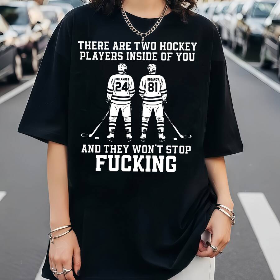 Funny Unisex Graphic T-Shirt For Book Lovers, Retro Two-Player Hockey Design With 'Heated Rivalry Vintage Back Jersey' Text, Distressed Style, Casual - 黑色 - 查看 1