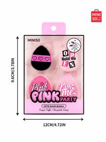 Joint Name Of MINISO Link Party, 3 Piecescosmetic Bag Set, With Protective Case - Non Slip PU Leather, Used For Powder And Concealer, Portable And Lovely Gift,Giveaways,Travel,Cheap Stuff,Travel Essential - Pink - View 9