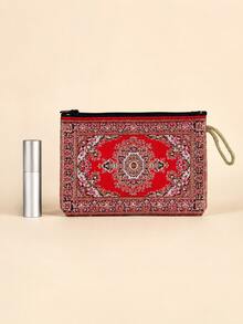XD Luxury Gold Thread Embroidered Vintage Style Women's Small Wallet, Mini Coin Card Holder Compatible With Middle Eastern Outfits, Multi-Layer Storage For Coins And Cards, High-Quality Portable Handbag For Teacher's Day Gift - Multicolor - View 3