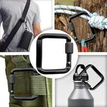 2/6 Buah Gantungan Kunci Persegi dengan Desain Gesper Putar, Klip Gaya Carabiner untuk Aktivitas Luar Ruangan, Ideal Sebagai Liontin Kecil untuk Ransel dan Gantungan Kunci untuk Penyimpanan di Rumah. - MultiWarna - View 2