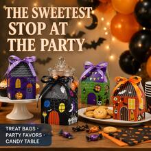 12/24pcs Halloween Haunted House Shaped Decoration Boxes With Bow Ribbon, Assorted Ghost Witch Skeleton Spider Print Paper Party Gift Boxes, Halloween Trick Or Treat Classroom Home Decor - View 6