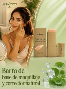 zephoco Funda de corrector natural para el color, modifica los poros y las líneas finas, cubre fácilmente las imperfecciones cutáneas, ligera y hidratante, iluminante, mate, duradera, impermeable y resistente al sudor - Carne - Ver 2