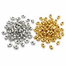 100/200 hạt cườm spacer lỗ giữa tròn nhẵn 6mm màu vàng bạc rời, phụ kiện làm vòng tay dây chuyền trang sức DIY - Hạt CCB - Xem 5