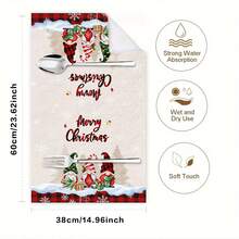 2/4/48pcs Kitchen Dish Towels, Christmas Theme Elf Cleaning Cloths, Creative Plaid Christmas Tree Snowflake Decor, Absorbent Quick-Dry Kitchen Dish Cleaning Cloths, Holiday Atmosphere Decorative Fabric, Multi-Purpose, High Absorbency Kitchen Cleaning Towels - Multicolor - View 7