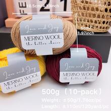 10pcs Luxury Merino Yarn, Soft And Breathable, Multiple Colors Available, For Hand Knitting Sweaters, Coats, Blankets And Other Home Decor, Handicrafts - Multicolor - View 2