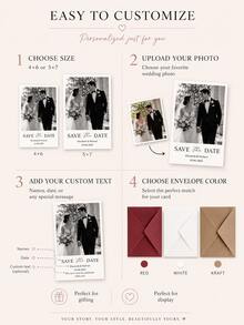 Customized Birthday Card With Personalized Photo And Envelope - Suitable For Family, Boyfriend, Girlfriend, Brother, Sister, Wife, Husband, Colleague Creative Personalized Card - Multicolor - View 5