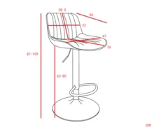 Sgabelli da bar girevoli Braun per sala da pranzo, set da 4 – rivestiti in velluto, regolabili in altezza, funzione girevole a 360° - Castano - Visualizzare 6