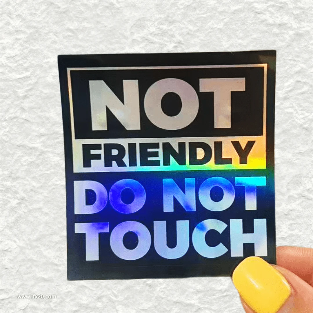 NOT FRIENDLY DO NOT TOUCH, A Straightforward And Hardcore Boundary Sticker - Waterproof Vinyl Sticker - Durable Matte Surface, Self-Adhesive Bumper Sticker, Suitable For Cars, Windows, Laptops, Trucks, Water Bottles - Multi-Purpose Durable Design, Car Sticker - Vinyl - View 1