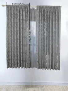 1pc Floral-Patterned Sheer Curtains; Lightweight, Gray Semi-Blackout Curtains; Decorative Curtains Suitable For Living Rooms And Bedrooms - Grey - View 9