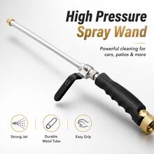 High-Pressure Cleaning Spray Gun, Handheld Water Gun, Watering Spray Cleaning Tool, Suitable For Cars, Gardens, And Courtyard Water (Black Spray Gun + 2 Nozzles + 1 Black Connector) - Black Water Gun Set - View 1