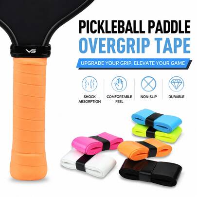 1pc Pickleball Paddle Grip Tape, 0.6mm Thin Overgrip, Non Slip Soft Shock Absorbing Sweatband For Racket Handle