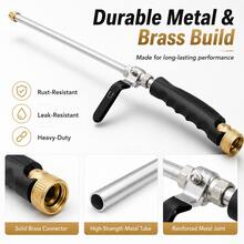 High-Pressure Cleaning Spray Gun, Handheld Water Gun, Watering Spray Cleaning Tool, Suitable For Cars, Gardens, And Courtyard Water (Black Spray Gun + 2 Nozzles + 1 Black Connector) - Black Water Gun Set - View 5