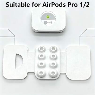 Earphone Caps Compatible With Apple Earphones, Extra Small, Small, Medium, Large, Compatible With AirPods Pro 1/2