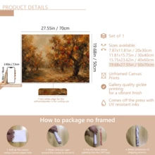 1pc Vintage Autumn Apple Orchard Exquisite Art Wall Painting, Impressionist Autumn Landscape Canvas Wall Decor, Pastoral Oil Painting Style, Frameless, Autumn Landscape Picture, Suitable For Bedroom, Living Room, Kitchen And Other Indoor Decoration, Creative Housewarming Gift, Home Decor, Indoor Wall Art - A - View 18
