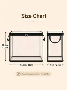 Thickened Transparent PVC Storage Box, Foldable Storage Bag With Visible Window, Rectangular Container, Suitable For Books, Toys, Stationery And Snacks, Space-Saving Home And Classroom Storage, Practical Holiday Gift Choice - Multicolor - View 10