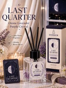 EVODUCK Pengharum Ruangan Kristal Bentuk Bulan Sabit 50ml, Pengharum Minyak Esensial Aroma Lavender Ozon, Kristal Ungu Terintegrasi, Dengan 4 Batang Serat, Dekorasi Ruangan Estetik Bertema Bulan, Hadiah Ulang Tahun untuknya, Pengharum Ruangan Kecil untuk Kamar Tidur, Kamar Mandi, Meja, Rak, Dekorasi Rumah - Aroma Campuran - View 1