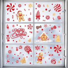 106pcs Christmas Gingerbread And Candy Cane Window Decals - Self-Adhesive Plastic Holiday Stickers With Cartoon Gingerbread Man, Candy Cane And Merry Christmas Text - For Home, Door, Candy Land Party, Gingerbread Christmas Decor Glass Decoration - 8.66in*11.81in*6 - View 8