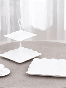 3-Tier Acrylic Dessert Display Stand, Cupcake & Snack Tower For Wedding Parties - White - View 3