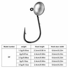 50pcs Jigger Head Hooks 1.5g 2g 2.5g 3g 3.5g High Strength Sharp Point Double Barb Gear Lure Fishing Tackle, Suitable For Soft Worm Crank Bait - Grey - View 6