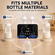 Hauture Baby Bottle Warmer & Sterilizer With Dual Bottle Space, Fast Milk Heater, Defrosting, Temperature Control And Timer Function For Baby Feeding Routine - US A Type Plug(110-127V) - View 6